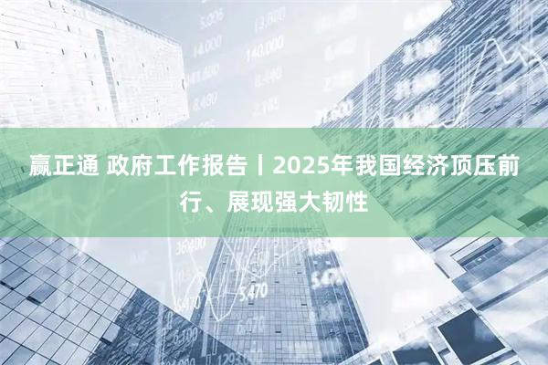 赢正通 政府工作报告丨2025年我国经济顶压前行、展现强大韧性